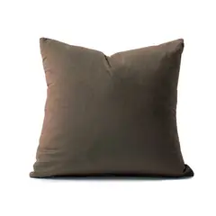 BANZAY - Funda para Cojín Decorativo Cuadrado En Tela - Café