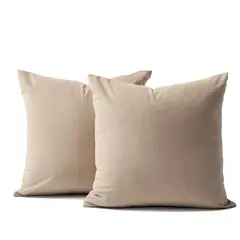 BANZAY - Funda X2 Cojines Decorativos Cuadrados En Tela - Beige