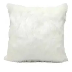 BANZAY - Funda para Cojín Peluche Largo Blanco