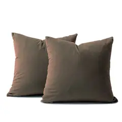 BANZAY - Funda X2 Cojines Decorativos Cuadrados En Tela - Café