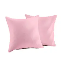 BANZAY - Funda X2 Cojines Decorativos Cuadrados En Tela - Rosado