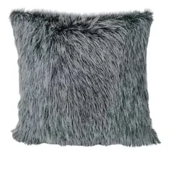 BANZAY - Funda para Cojín Peluche Largo Gris Matizado