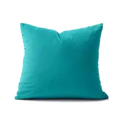 BANZAY - Funda para Cojín Decorativo Cuadrado En Tela - Turquesa