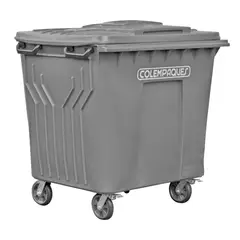 COLEMPAQUES - Contenedor Con Ruedas Rectangular 1100 Litros Gris