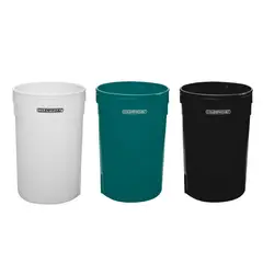 COLEMPAQUES - Kit Canecas Cilíndricas 208 Litros (55 Galones) Blanca Verde Negra