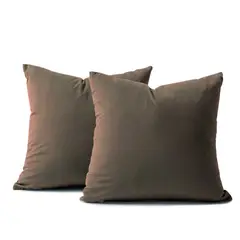 BANZAY - Cojín X2 Decorativo Cuadrado En Tela - Café