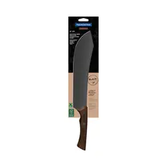 TRAMONTINA - Cuchillo Para Carne 24cm Lámina De Acero Inoxidable Oscurecido Y Mango De Madera Churrasco Black