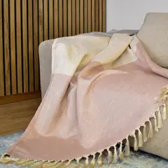 UNOXUNO - Frazada Carusso T.125x150 Rose-marfil-plata