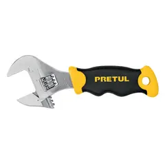 PRETUL - Llave Expansiva Perico de 6 Pulgadas Corta Mango Comfort Grip