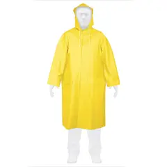 TRUPER - Capa Impermeable Amarilla de Pvc Con Capucha. Talla L