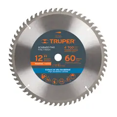 TRUPER - Disco Sierra Madera de 12'' Centro 1'' 60 Dientes