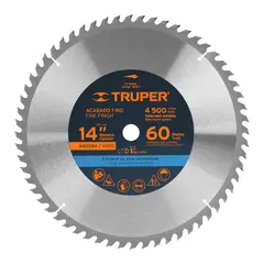 TRUPER - Disco Sierra Madera de 14'' Centro 1'' 60 Dientes
