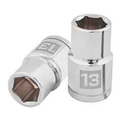 TRUPER - Copa Estándar 13 mm de 6 Puntas Cuadrante de 1/2 Pulgada