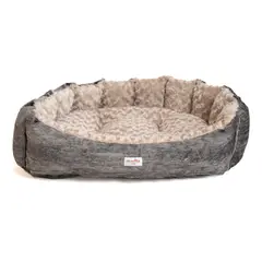 GUAMBA - Cama Mascota Gris Azul para Perro Mediano 70 x 60 x 20 cm