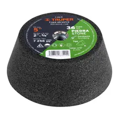 TRUPER - Copa de 5 Pulgadas Medio para Desbaste y Pulido de Piedra Grano 36