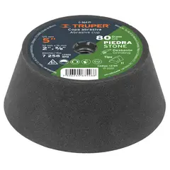 TRUPER - Copa de 5 Pulgadas Fino para Desbaste y Pulido de Piedra Grano 80