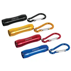 PRETUL - Linterna de Mano Tipo Llavero en Aluminio 3 LEDs 5 Lúmenes Color Aleatorio