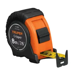 TRUPER - Flexómetro Gripper de 8 Metros Antimpacto Uso Profesional 14579