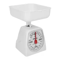 PRETUL - Báscula o Gramera Mecánica Plástica de 2 kg Incluye Charola