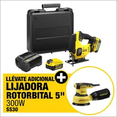 STANLEY - Caladora 20v + Lijadora Rotorbital 300w