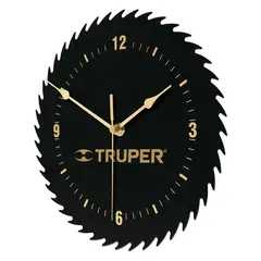 TRUPER - Reloj de Pared 24 cm Con Cuerpo En Lámina de Acero