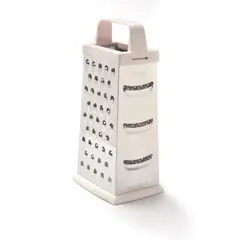 PRESS - Rallador Rallo Acero Inoxidable 23 cm Base Antiresbalante 76504 Blanco