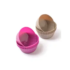 PRESS - Capacillos de Silicona para Muffins Setx12 Und 77233 Fucsia/beige