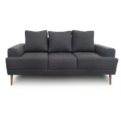 JUST HOME COLLECTION - Sofa Fortte 3 Puestos Pers Negro Sin Patas Hc