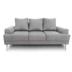 HOME COLLECTION - Sofá Vittal Pers 3 puestos Gris Claro sin patas HC