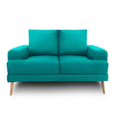 HOME COLLECTION - Sofá Fortte 2 puestos Turquesa Pers sin patas HC