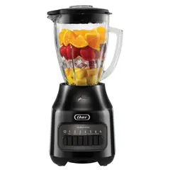 OSTER - Licuadora con Vaso de vidrio 1.5 Litros 6 Velocidades + Pulso, Color Negro