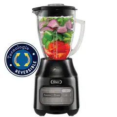 OSTER - Licuadora con tecnología Reversible Vaso de vidrio 1.5 Litros Color Negro