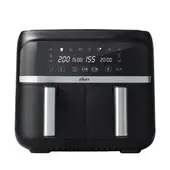 OSTER - Freidora de Aire Dual con Recubrimiento Antiadherente DiamondForce 2 Canastas Capacidad 7.6 Litros