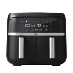 OSTER - Freidora de Aire Dual con Recubrimiento Antiadherente DiamondForce 2 Canastas Capacidad 7.6 Litros