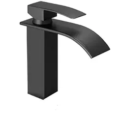 STYLOS EN BRONCE - Grifería Monocontrol Lavamanos Baja Cascada Curvo Negro Consumo 8.3 l/min