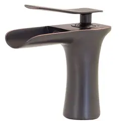 STYLOS EN BRONCE - Grifería Lavamanos Tipo Cascada Negro Rizos Rojo