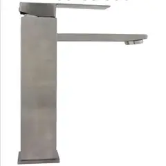 STYLOS EN BRONCE - Grifo Monocontrol Lavamanos Alto Cuadrado Acero Satin