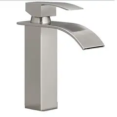 STYLOS EN BRONCE - Grifería Lavamanos Alta Cascada Recta Niquel Consumo 8.3 l/min