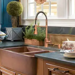 STYLOS EN BRONCE - Grifería Industrial Doble Servicio Gourmet Cobre