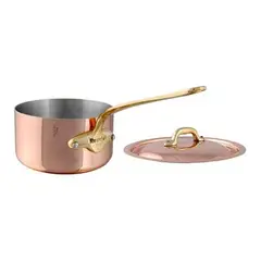undefined - Cacerola de Cobre con Mango de Bronce y Tapa de Cobre 1.2 Cuartos