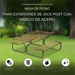 SEASONAL TRENDS - Juego de Armazón para Mesa de Picnic Alta Resistencia Negro (No Incluye las tablas)