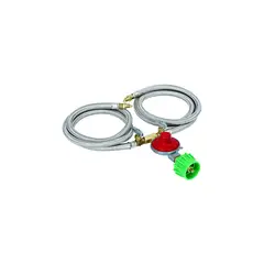BAYOU CLASSIC - Regulador de Gas Propano con Manguera Doble de 15 Psi 91.44 cm