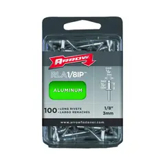 ARROW - Remache de Aluminio Largo de 0.125 x 1.270 cm