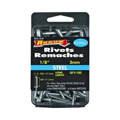 ARROW - Remache Largo de Acero de 0.125 x 1.270 cm