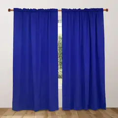 BELLAHOGAR - Cortina Lino Visillo Kitx2 Azul Rey