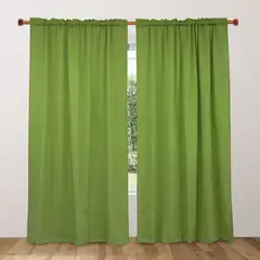 BELLAHOGAR - Cortina Lino Visillo Kitx2 Verde Limón