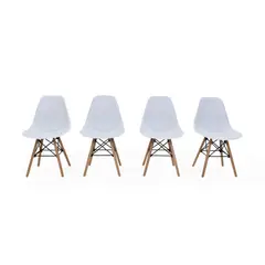 HOGAR VENECIA - Set 4 Sillas Banfield 80x46x43 Blanco