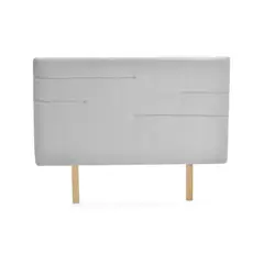 HOGAR VENECIA - Cabecero Doble Versalles Tela 105x140x5 Plata