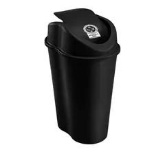 RIMAX - Caneca Plástica Style 50L Negro No Aprovechable Con Tapa Vaiven