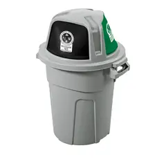 RIMAX - Punto Ecológico 3 Puestos 100L Blanco Negro Verde